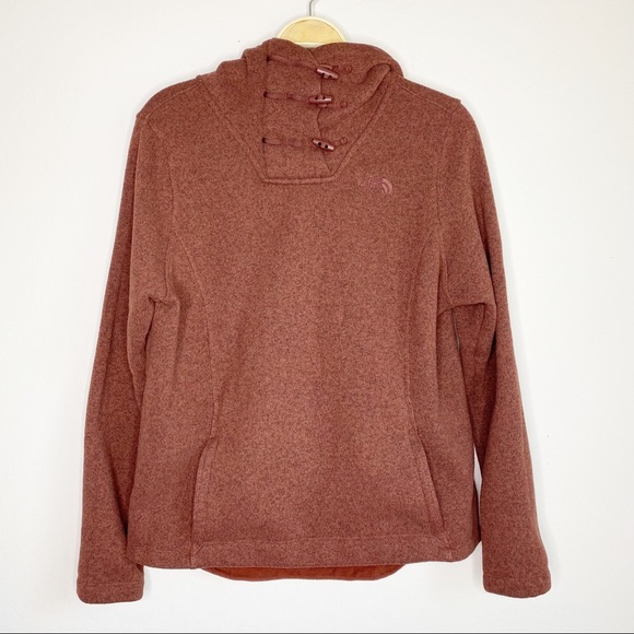 The North Face Hooded Sweater Knit Fleece Pullover in Faded Rose Heather Size L - Picture 2 of 12